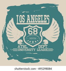 Los Angeles Sport wear typography emblem, american football,vintage,  college league ,superior. For t-shirt or other uses.