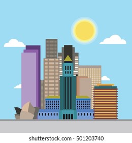 Los Angeles state California skyline detailed. Vector illustration. 