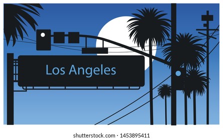 Los Angeles street sign vector illustration