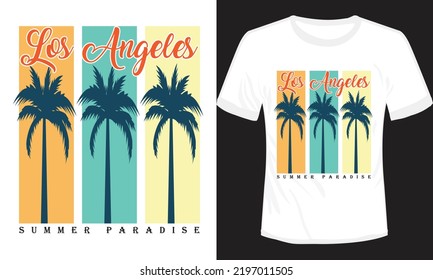 Los Angeles Summer Paradise T-shirt Design