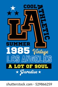 los angeles summer paradise,t-shirt print poster vector illustration