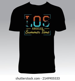 Los Angeles Summer Time T Shirt Design. 