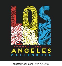 Los Angeles Summer Time Vector T Shirt Design.