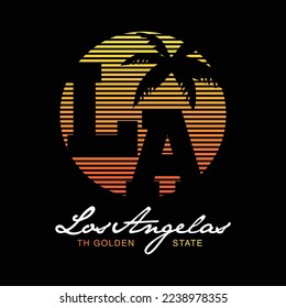 LOS ANGELES SUMMER TSHIRT GRAPHIC PRINT. VECTOR FILE