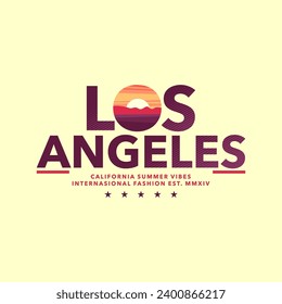 los angeles summer vibes simple vintage vector