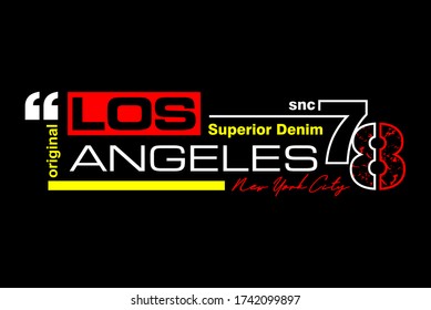 LOS ANGELES superior DENIM typography, vector illustration
