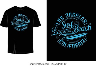 Los Angeles Surf Leguna Beach California Print Ready T Shirt Design For Man, Woman