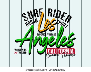 Los angeles surf rider design t shirt college vintage