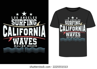 Los angeles Surfing California T-Shirt. Summer T-Shirt Desing