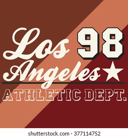 Los Angeles tee print design, vector