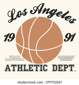 Los Angeles tee print design, vector