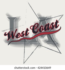 Los Angeles tee print design, vector