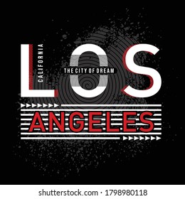 Los Angeles tee print. T-shirt design graphics stamp label typography. Vector illustration