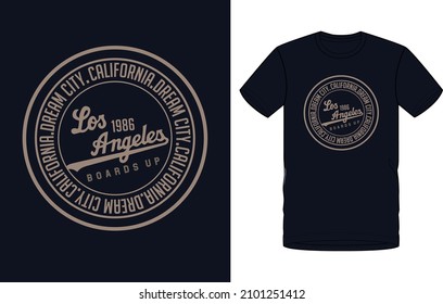 Los Angeles text based T-shirt design for men's 