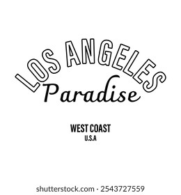 Ilustrações de vetor de texto em Los Angeles. Para impressões de camisetas e outros usos.