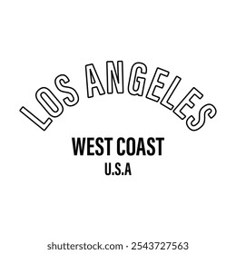 Ilustrações de vetor de texto em Los Angeles. Para impressões de camisetas e outros usos.