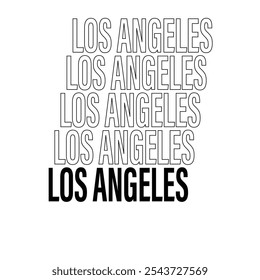 Ilustrações de vetor de texto em Los Angeles. Para impressões de camisetas e outros usos.