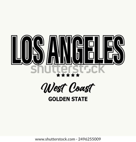 Los Angeles text vector illustrations. For t-shirt prints and other uses.