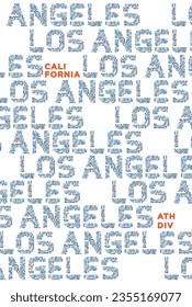 Los Angeles Texture Font Graphic Poster T shirt Vector Design