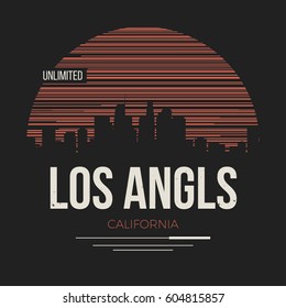 Los Angeles t-shirt design tee print. Vector illustration