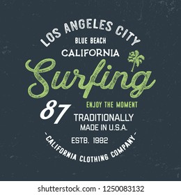 Los Angeles typography. California state,  vintage vector t-shirt and apparel design, print, logo, poster. Vector