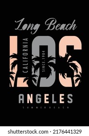 Los Angeles typography design t-shirt print vector illustration 