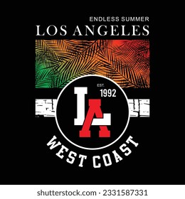 Los angeles typography design, t-shirt and poster graphics, vector illustration
