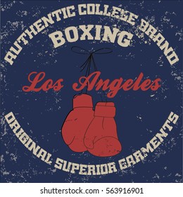 Los Angeles typography fashion boxing t-shirt graphics - vector