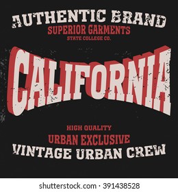 los angeles typography fashion, t-shirt graphics - vector