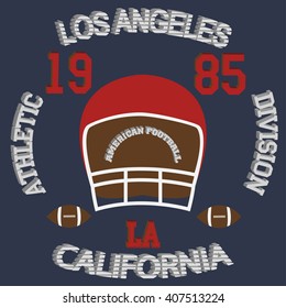 Los Angeles typography football american t-shirt graphics - vector