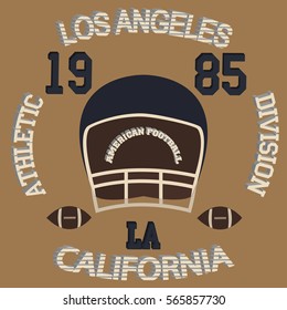 Los Angeles typography football american t-shirt graphics - vector