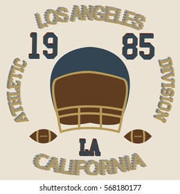 Los Angeles typography football american t-shirt graphics - vector