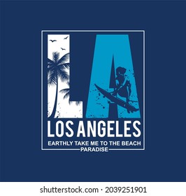 LOS ANGELES typography graphic design, for t-shirt prints, vector illustration 