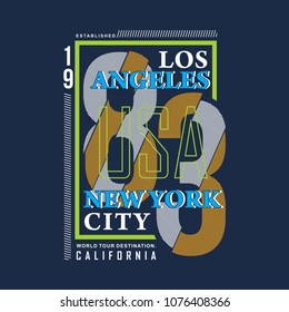 los angeles typography graphic t shirt design,vector illustration artistic art