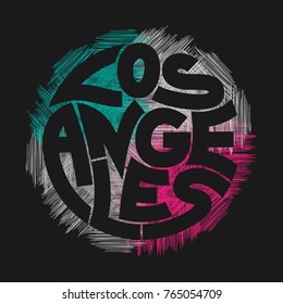 Los Angeles Typography Graphics. Concept in vintage style for print production. T-shirt fashion Design. Template for poster, print, banner, flyer.