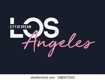 los angeles typography for print t shirt 