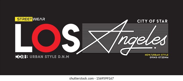 "Los Angeles"  typography for print t shirt 