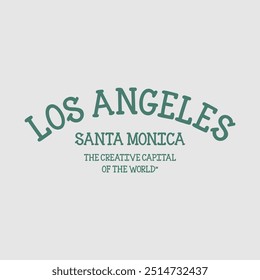 Los angeles typography slogan for t shirt printing.