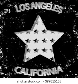 Los Angeles typography sport star t-shirt graphics - vector