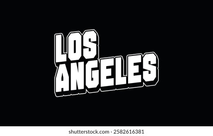 "Los Angeles" Typography Street wear T-shirt design Template. Eps 10 vector