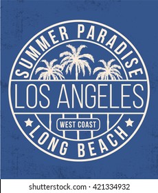 Los Angeles typography for t-shirt print , vector illustration