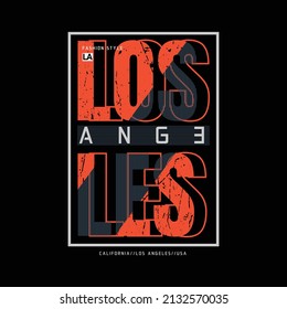 Los angeles typography vector t shirt design illustration 