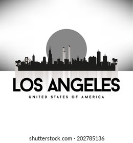 Los Angeles United States of America skyline, vector illustration.