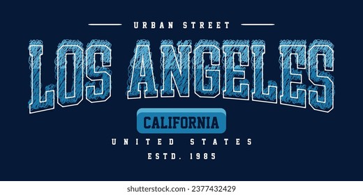 los angeles urban street, graphic design, typography vector illustration, modern style, for print t shirt 