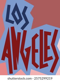 Los Angeles. US cities typography script font for prints, advertising, identity. Travel and adventure
