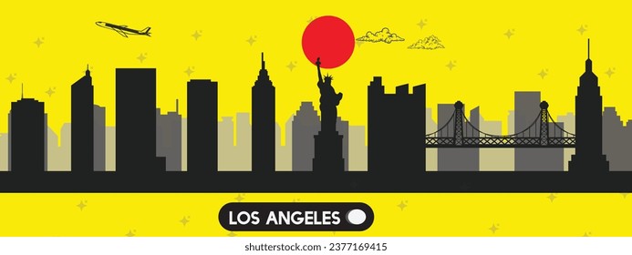 Los Angeles ,USA (America) beautiful vector illustration , city skyline