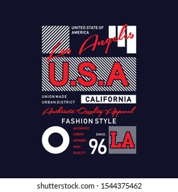 Los Angeles / USA with cool designs for casual shirts, typography and vector illustrations