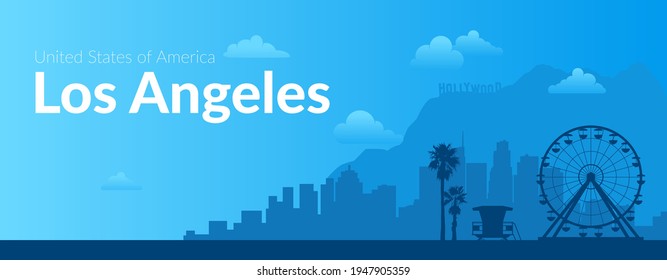 Los Angeles, USA famous city scape view background. 