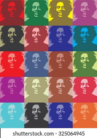 LOS ANGELES, USA - SEPTEMBER 30, 2015: Bob Marley portraits graffiti urban art in streets of Los Angeles, CA