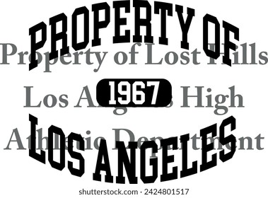 Los Angeles varsity college slogan print. Slogan typography print design. Vector t-shirt and sweatshirt graphic or other uses